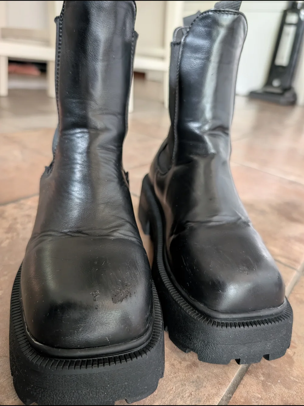 Nasty Gal Black Platform Chelsea Boots